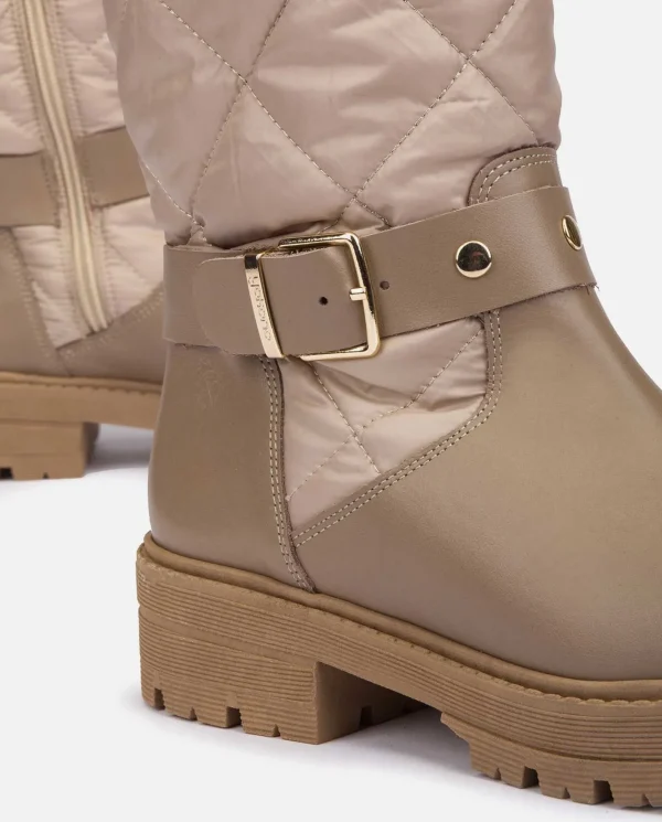 Yokono Bottines | Botte à Cheville Plate BERNA-003 Beige