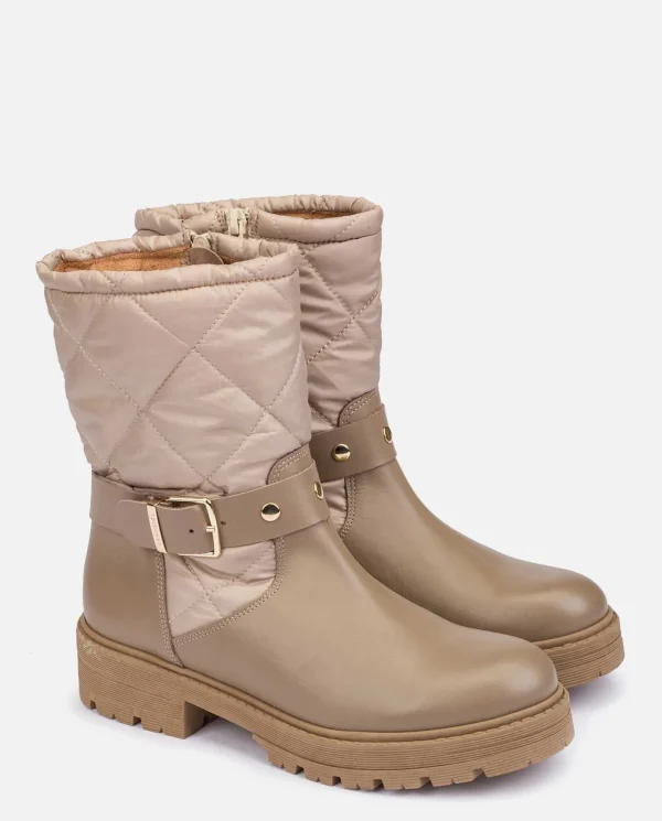 Yokono Bottines | Botte à Cheville Plate BERNA-003 Beige