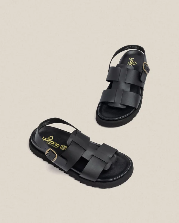 Homme Yokono Sandales | Sandalia Plana Man 002 Negro